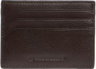 Johnston & Murphy Pebbled Leather Card Case in Dark Brown at Nordstrom Rack