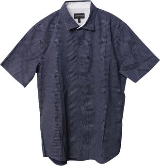 Emporio Armani Casual Button-up Shirt in Navy Blue Cotton