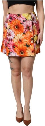 Dolce & Gabbana Gebloemde A-lijn Mini Rok met Rits - Dames - Korte rokken - Veelkleurig - 2XS - Rokken