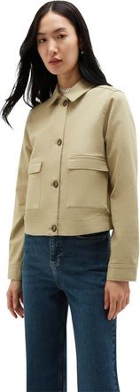 Hobbs London Manon Button-Front Utility Jacket in Palesagegreen at Nordstrom, Size 10