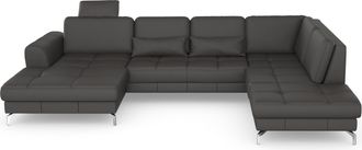 Sit&more Wohnlandschaft »Bendigo U-Form« inklusive Sitztiefenverstellung, Bodenfreiheit 12 cm, in 2 Fussfarben