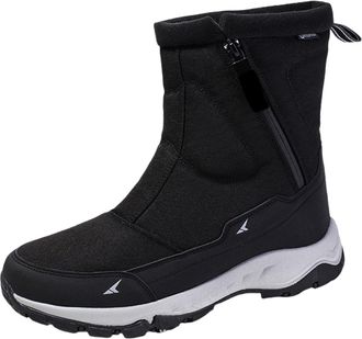 Generic Winter Boots For Men Uk, Winter Outdoor Fleece Warm Boots Anti-Slip Waterproof Comfortable Boot Short Calf Ankle Boot With Zip Lightweight Warm Lined 