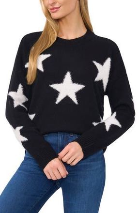CeCe by Cynthia Steffe Eyelash Star Sweater in Rich Black at Nordstrom Rack, Size X-Large
