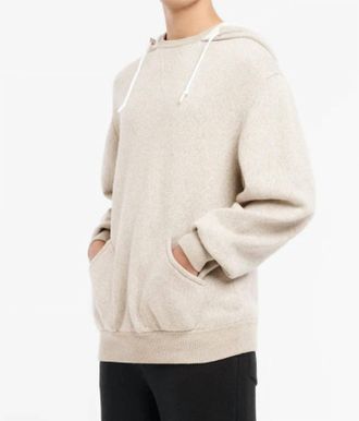 Barrie Cashmere Cotton Sportswear Hooded Sweatshirt In Light Sand