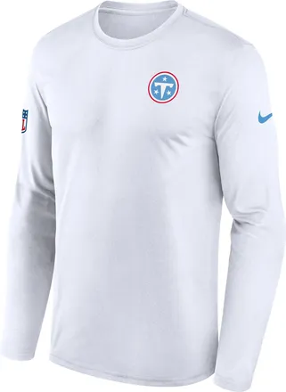 Nike Tennessee Titans Legend Small Logo Nike Mens Dri-FIT NFL Long-Sleeve T-Shirt in White | 02TJ10A9V-FEJ