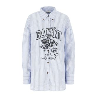 Ganni Donna, Camicette, Blu, XS, new