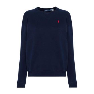 Polo Ralph Lauren Sweatshirts, female, Blue, Size: XL Logo Crewneck Sweatshirt