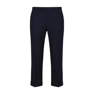 Valentino Wool Trousers With Turn-Ups - male - Valentino - Chinos - Blue - XL - Trousers