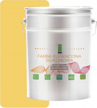 OEM Pintura De Silicona Para Fachadas Color Amarillo Lim&oacute;n 5l + Antialgas