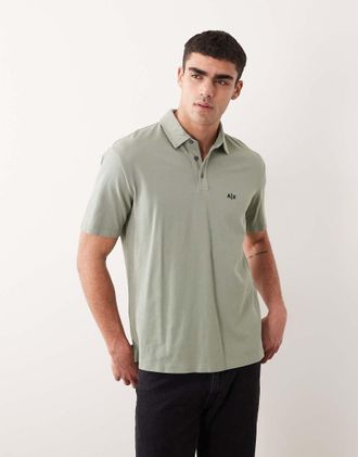 A|X Armani Exchange Polo a maniche corte verde con logo