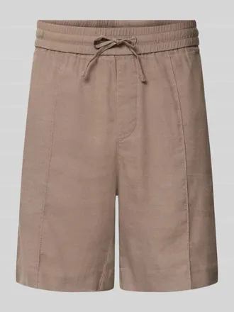 HUGO BOSS Straight Fit Chinoshorts aus Leinen-Lyocell-Mix Modell CINO in Hellbraun, Gr&ouml;&szlig;e XXL