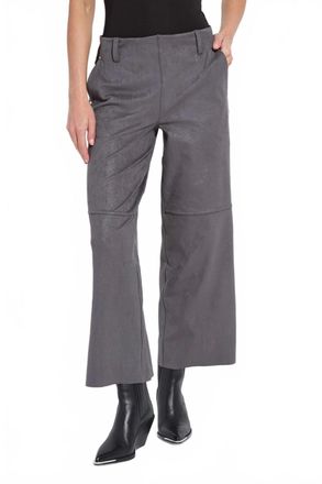 Lyss&eacute; Amina Patent Foil Suede Pant In Grey