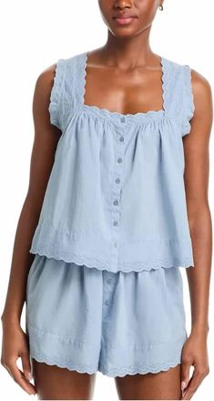 The Great. The Eyelet Tank In Pale Blue