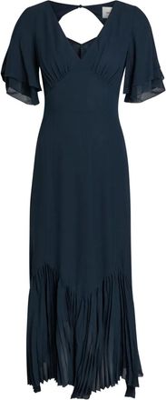 Reformation Salvia flutter-sleeve midi dress - Blue