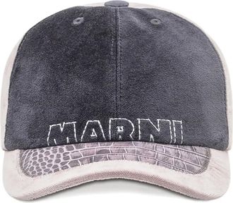 Marni logo-embroidered cotton baseball cap - Grey