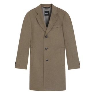 HUGO BOSS Enkelrij jas - Heren - Mantel - Beige - XL - Jassen