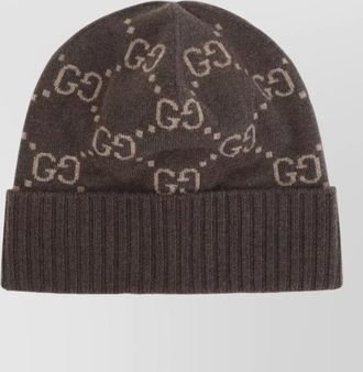 Gucci soft textured ribbed cuff hat