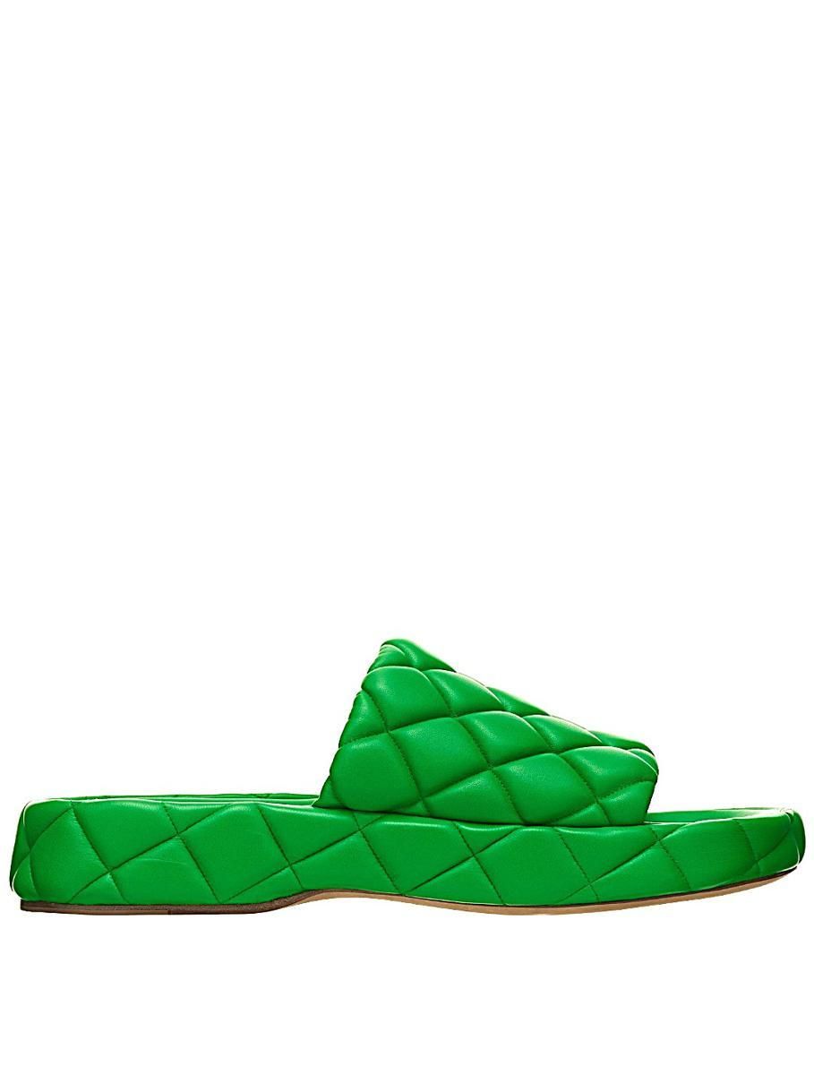 サンダル・ミュール BOTTEGA VENETA Grass Green Leather Padded Sandals Bottega Veneta: Green Sandals now up to −58% | Stylight