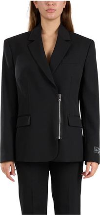 Msgm Wool Blend Classic Style Jacket - Dames - Blazers - Zwart - M - Polyester - Jassen