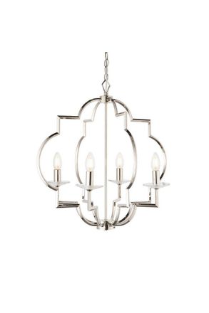 Netlighting Garland 4 Light Ceiling Pendant Polished Nickel & Clear Crystal Glass E14