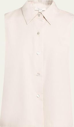 Vince Sleeveless Buttoned Poplin Top