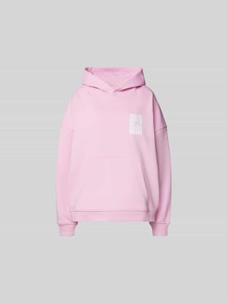Oh April Oversized Hoodie mit Label-Print in Pink, Gr&ouml;&szlig;e L