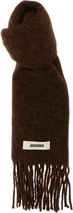 Jacquemus LEcharpe Carro Sjaal - Heren - Wintersjaals - Bruin - ONE Size - Wol - Accessoires