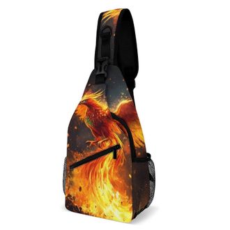 Generic Phoenixs Bird Unisex Shoulder Bags Casual Crossbody Chest Bag Sling Backpack for Hiking Cycling Travel