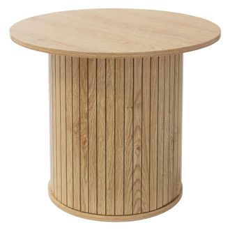 ML Design Mesa de centro redonda con tablero sobresaliente &Oslash;60 x 50 cm marr&oacute;n