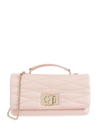 Furla small 1927 quilted chain-strap tote bag - Roze