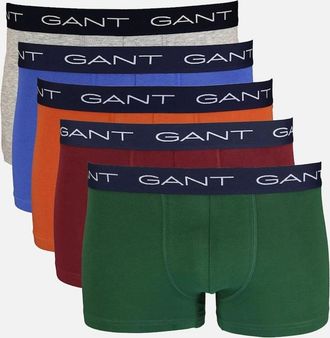 GANT Mens GANT 5-Pack Boxer Trunks, Mixed Colours - Green - Size: 32/30/31
