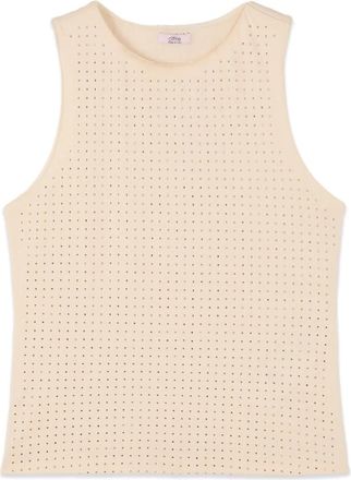 Oltre Sleeveless Tops - Dames - Tops zonder mouwen - Beige - 2XL - Katoen - Tops