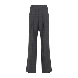 Dries Van Noten Broeken, Heren, Grijs, L, Wol, Panrom Broek