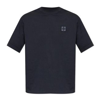 Stone Island T-shirt met logo - Heren - T-shirts - Blauw - S - Katoen - Tops