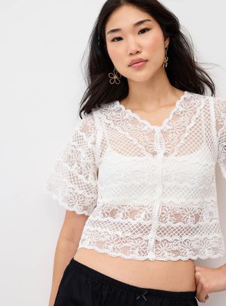 Twik Womens Cropped lace shirt