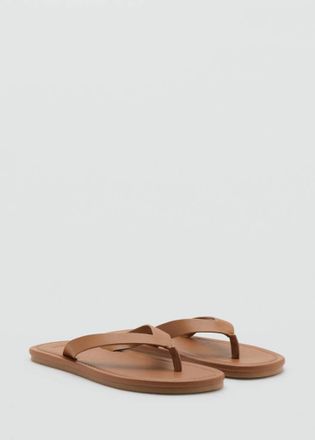 Mango Sandali pelle fasce marrone medio - Uomo - 39 - MANGO MAN
