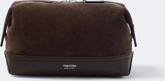 Tom Ford Beauty case in suede con pelle