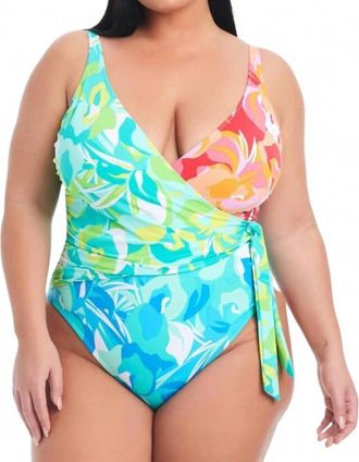 Bleu Rod Beattie Surplice Tied Swimsuit - Plus In Multi