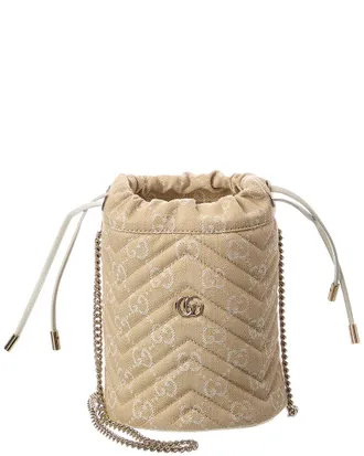 Gucci Gg Marmont Small Gg Canvas Bucket Bag