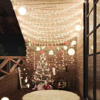 vidaXL Vidaxl Guirnalda De Luces Globos 8 Funciones 40m 400 Led Blanco C&aacute;lido