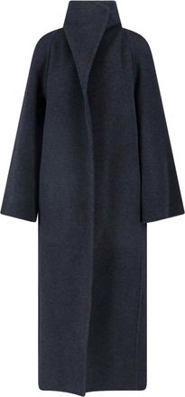 Khaite Cappotto In Lana Grigia Romare