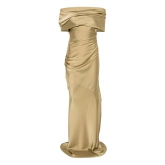 Entire studios Entire Studios, Kleedjes, Dames, Beige, L, Viridian Mouwloze Nauwsluitende Jurk