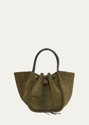 Proenza Schouler Small Ruched Suede Tote Bag