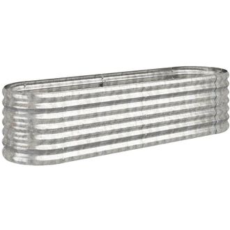vidaXL Jardinera Arriate Acero Galvanizado Plata 152x40x36 Cm Vidaxl