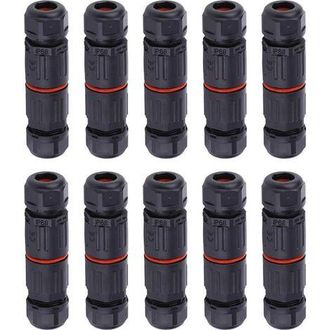 OEM Whpps 10 Piezas Conector Recto Impermeable Ip68 Para Caja De Conexiones De Cables El&eacute;ctricos, Conector De 3 Pines Para Exteriores, Bloque De Terminale