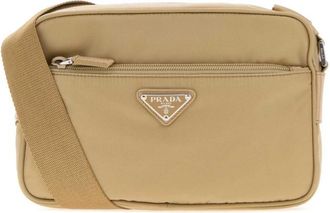Prada Light Brown Logo Small Crossbody Bag
