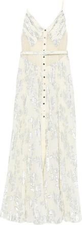 Self Portrait Long dress with rhinestones and embroidery