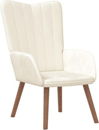 vidaXL vidaXL Poltrona Relax Bianco Crema in Velluto