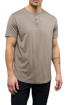 Cuts AO Curved Hem Short Sleeve Henley in Pure Cashmere at Nordstrom, Size Xx-Large