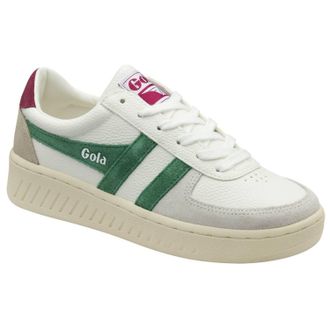 Gola Womens Grandslam Trident Sneakers In White/emerald/cerisew